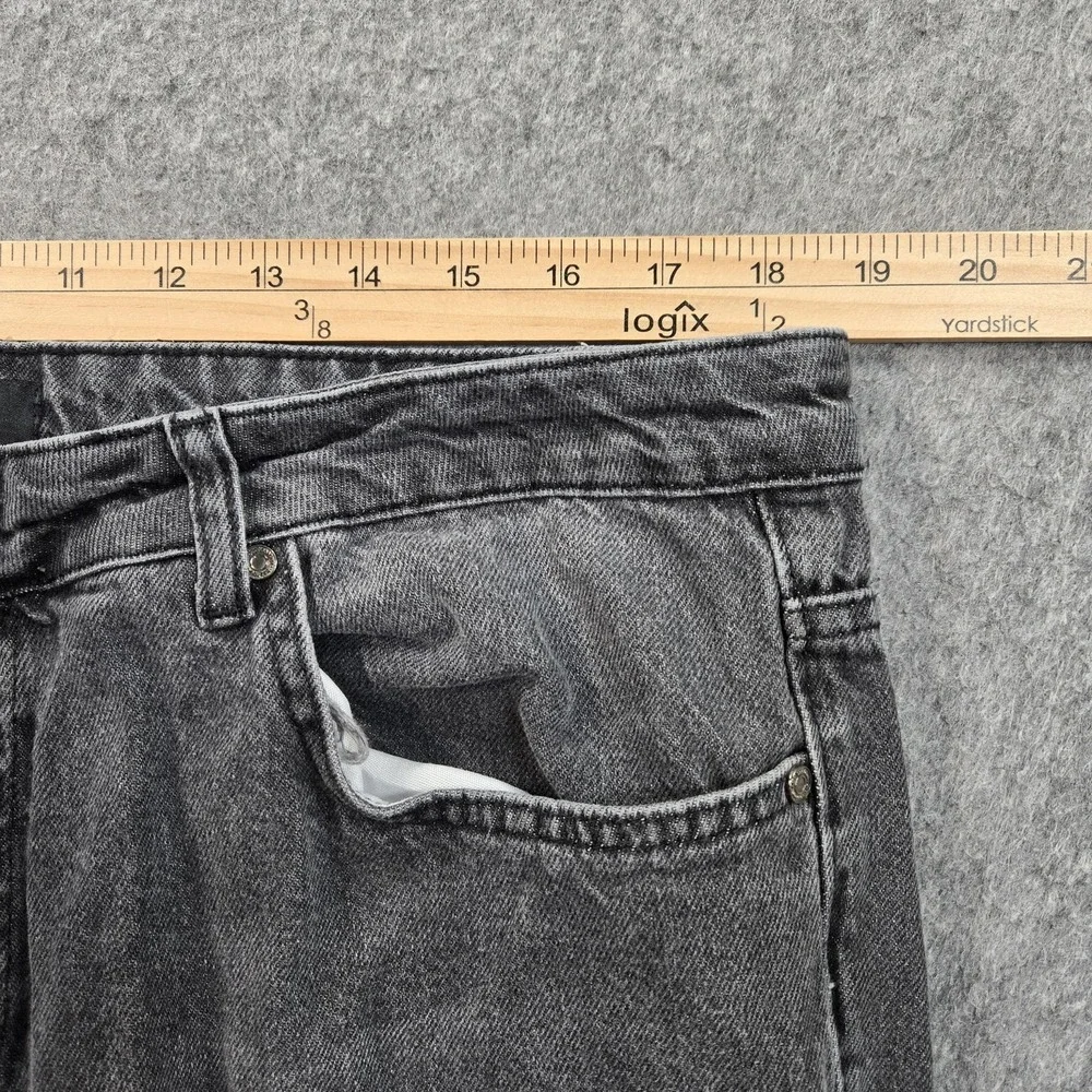 BoohooMAN Jeans Mens 37x34 (tag 36L) Gray Charcoal Wash Straight Leg Denim